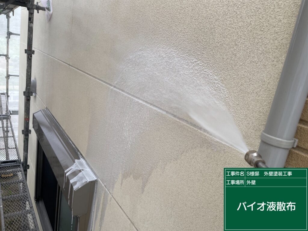 壁バイオ液塗布