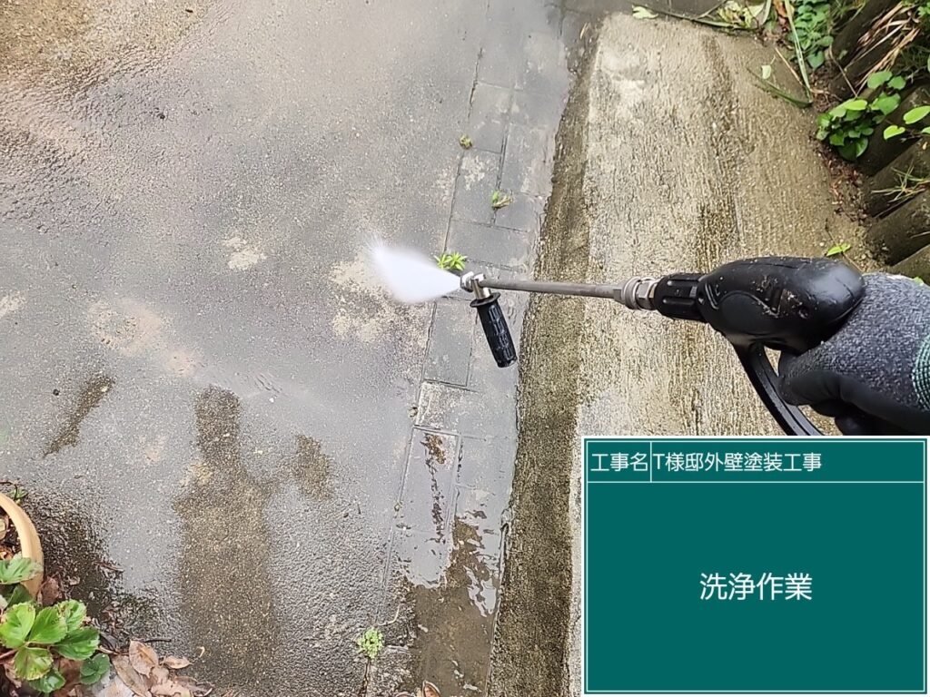 土間コンクリート高圧ジェット洗浄