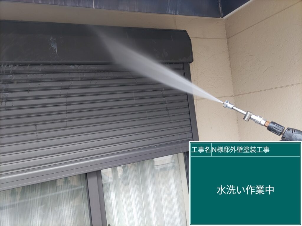 シャッターボックス　高圧ジェット洗浄