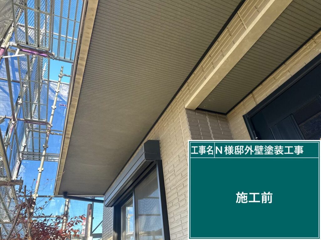 軒天　バイオ洗浄/高圧ジェット洗浄前