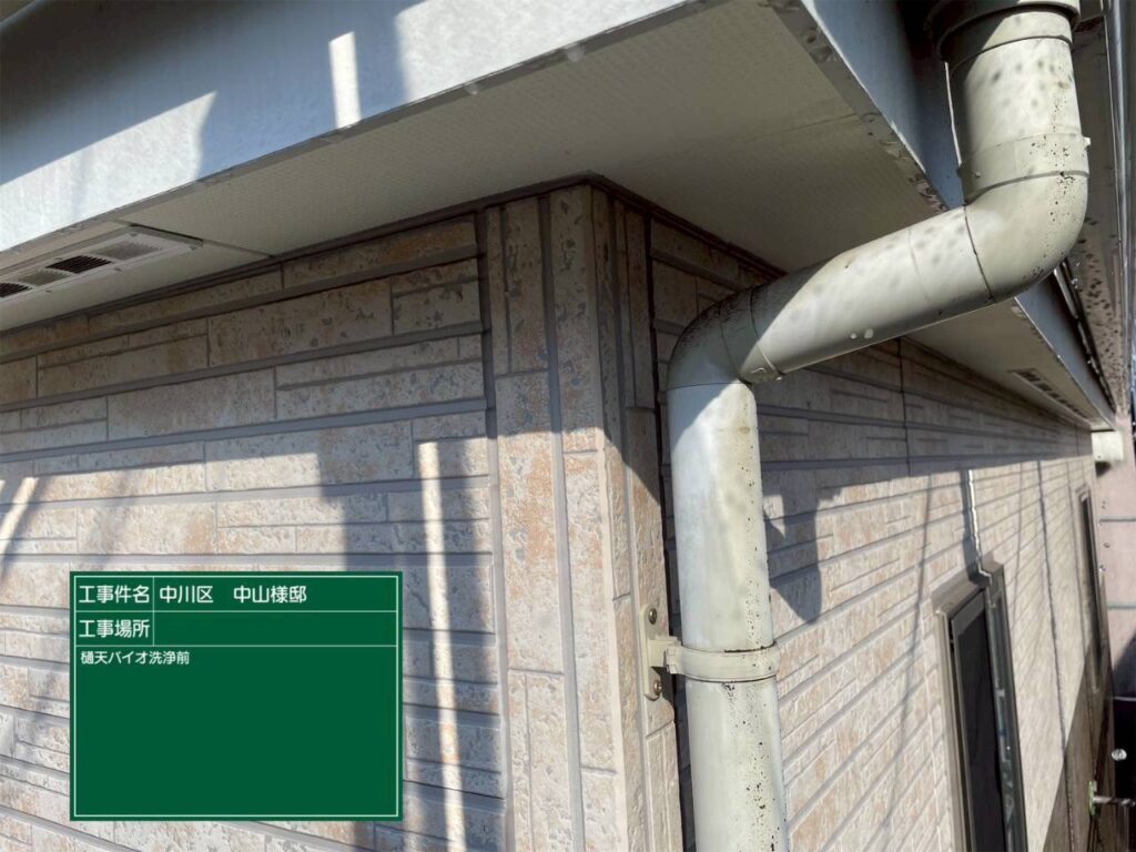 軒天　バイオ洗浄/高圧ジェット洗浄前
