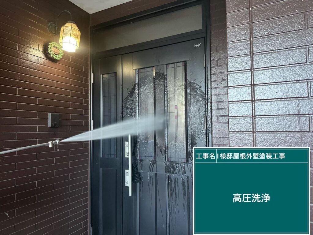 玄関扉　高圧ジェット洗浄
